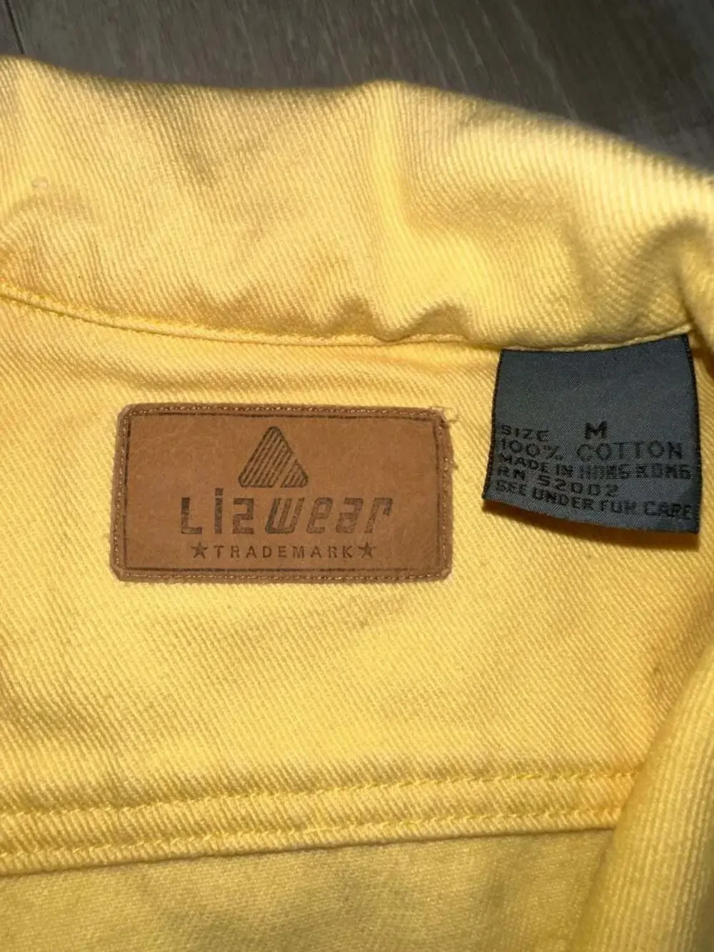 Lizwear Vintage 80s Yellow Denim Cropped Jacket with Gold Studs